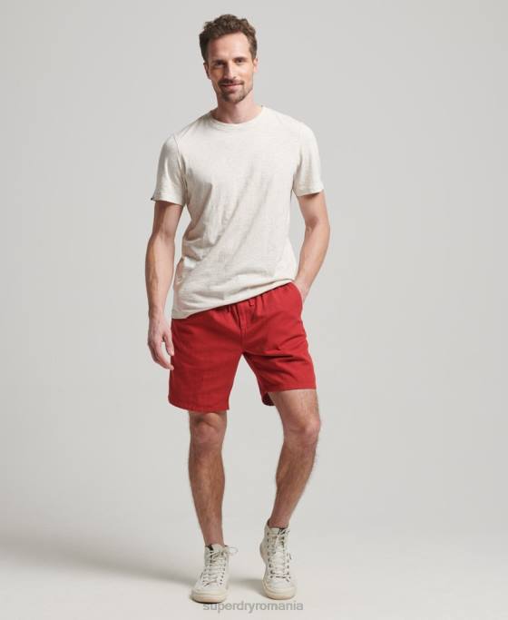 Superdry pantaloni scurți supravopsiți de epocă îmbrăcăminte roșu bărbați JX0Z55