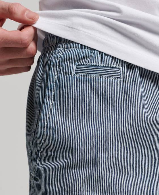 Superdry pantaloni scurți supravopsiți îmbrăcăminte albastru deschis bărbați JX0Z259