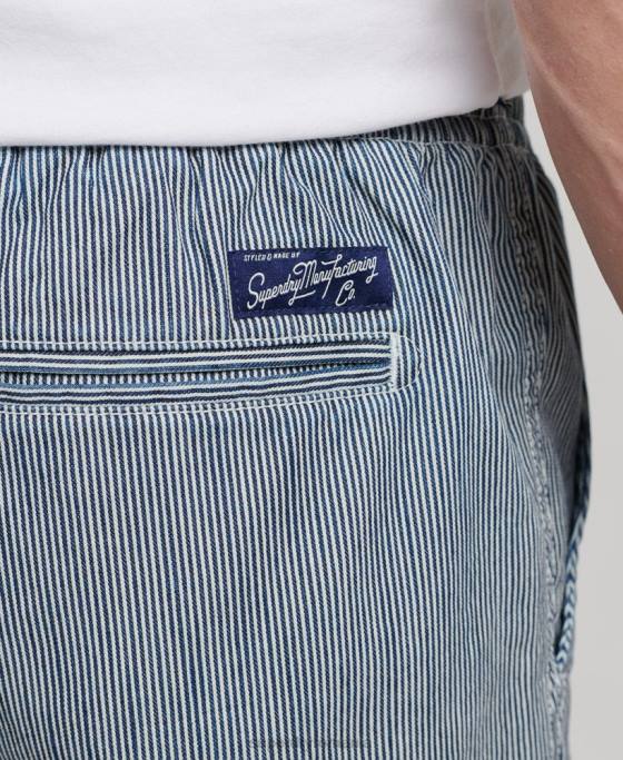 Superdry pantaloni scurți supravopsiți îmbrăcăminte albastru deschis bărbați JX0Z259