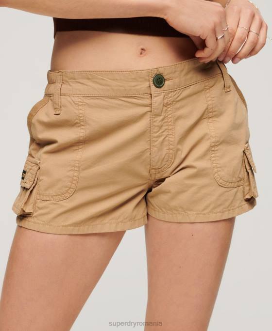 Superdry pantaloni scurți utilitar cargo îmbrăcăminte bronzat femei JX0Z2124