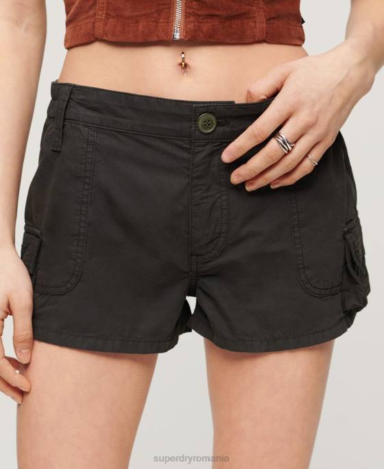 Superdry pantaloni scurți utilitar cargo îmbrăcăminte gri inchis femei JX0Z2054