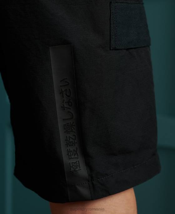 Superdry pantaloni scurți utilitar cargo îmbrăcăminte negru bărbați JX0Z382
