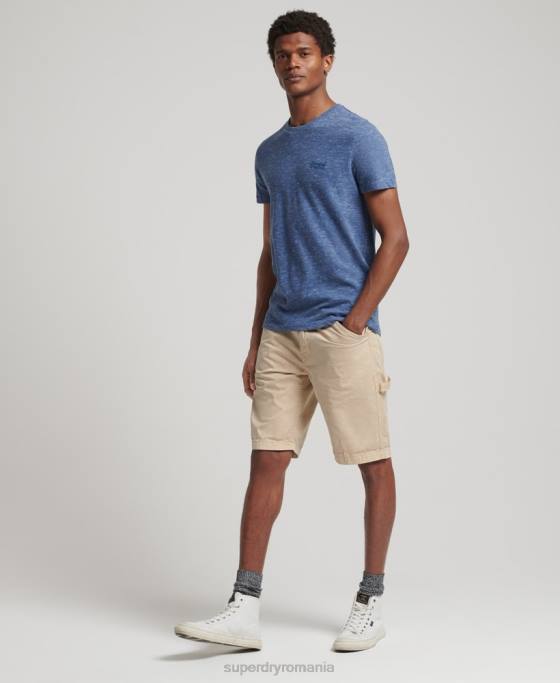 Superdry pantaloni scurți vintage dulgher din bumbac organic îmbrăcăminte cremă bărbați JX0Z331