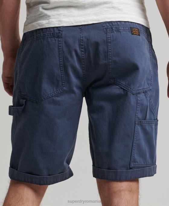 Superdry pantaloni scurți vintage dulgher din bumbac organic îmbrăcăminte marina bărbați JX0Z358