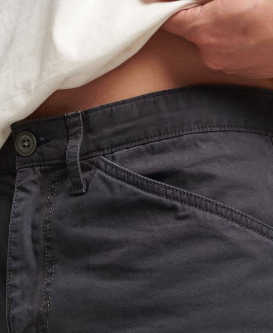 Superdry pantaloni scurți vintage dulgher din bumbac organic îmbrăcăminte negru bărbați JX0Z309