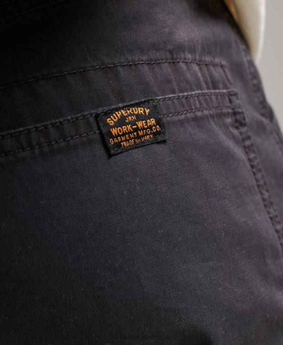 Superdry pantaloni scurți vintage dulgher din bumbac organic îmbrăcăminte negru bărbați JX0Z309