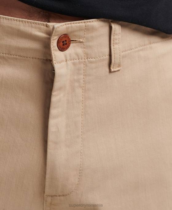 Superdry pantaloni scurți vintage ofițer chino îmbrăcăminte cremă bărbați JX0Z307