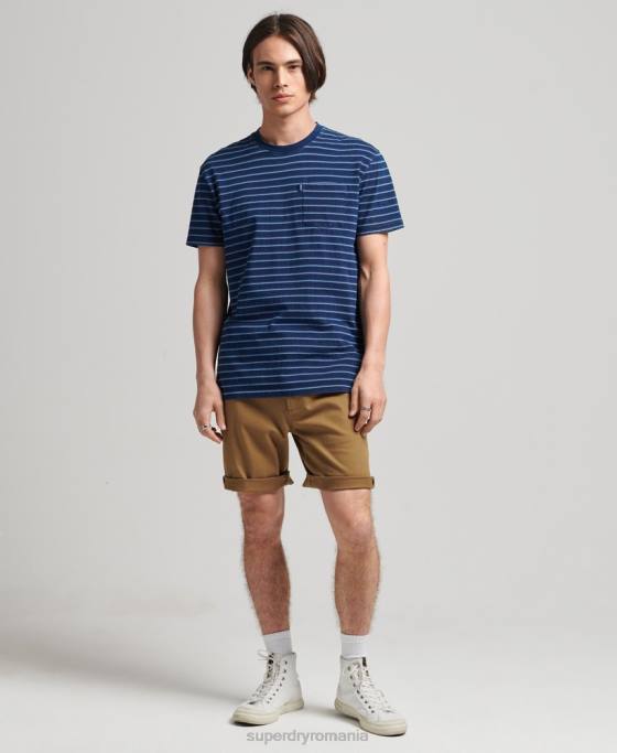 Superdry pantaloni scurți vintage ofițer chino îmbrăcăminte maro bărbați JX0Z308