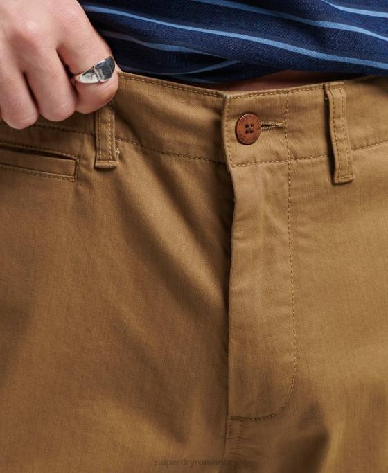Superdry pantaloni scurți vintage ofițer chino îmbrăcăminte maro bărbați JX0Z308