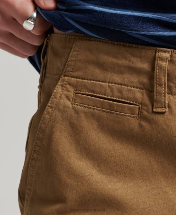 Superdry pantaloni scurți vintage ofițer chino îmbrăcăminte maro bărbați JX0Z308