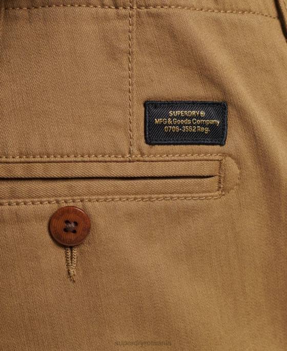 Superdry pantaloni scurți vintage ofițer chino îmbrăcăminte maro bărbați JX0Z308