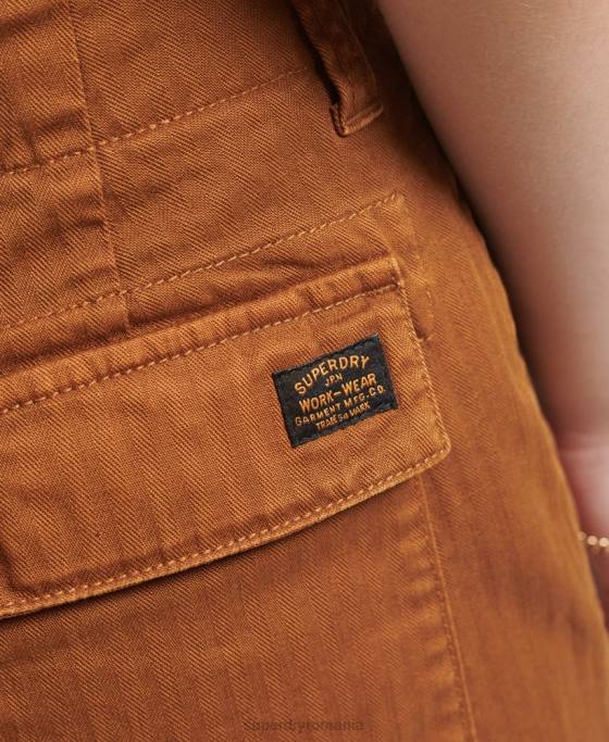 Superdry pantaloni scurți vintage utilitar îmbrăcăminte bronzat femei JX0Z3159
