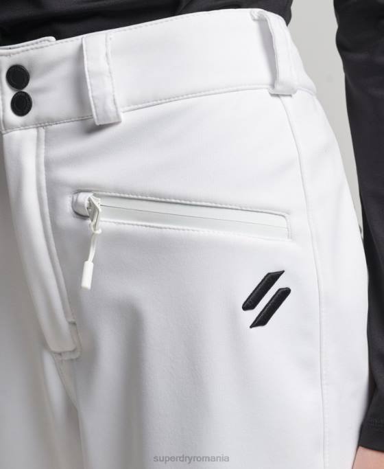 Superdry pantaloni slim softshell de schi îmbrăcăminte alb femei JX0Z2593