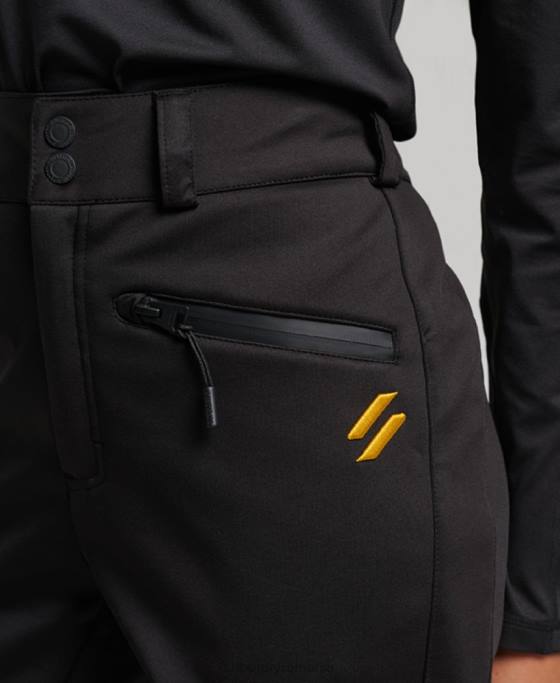 Superdry pantaloni slim softshell de schi îmbrăcăminte negru femei JX0Z2601
