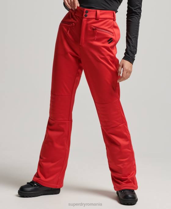 Superdry pantaloni slim softshell de schi îmbrăcăminte roșu femei JX0Z2590