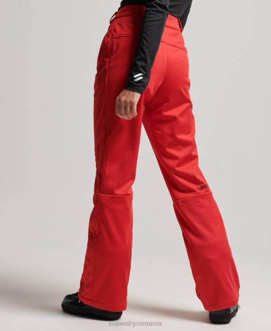 Superdry pantaloni slim softshell de schi îmbrăcăminte roșu femei JX0Z2590