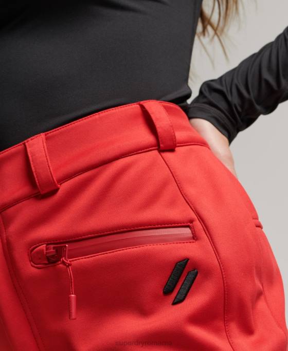 Superdry pantaloni slim softshell de schi îmbrăcăminte roșu femei JX0Z2590