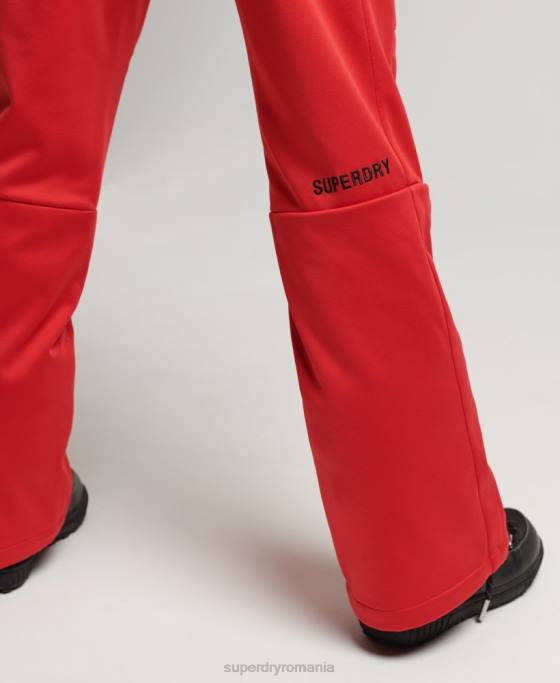 Superdry pantaloni slim softshell de schi îmbrăcăminte roșu femei JX0Z2590
