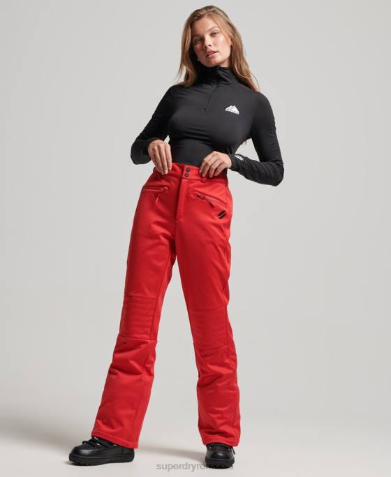 Superdry pantaloni slim softshell de schi îmbrăcăminte roșu femei JX0Z2590