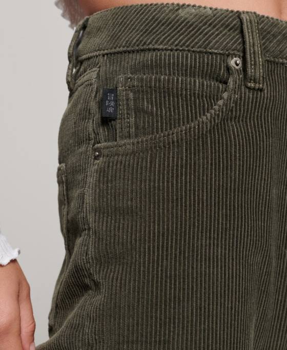Superdry pantaloni vintage cu snur lat îmbrăcăminte kaki femei JX0Z2586