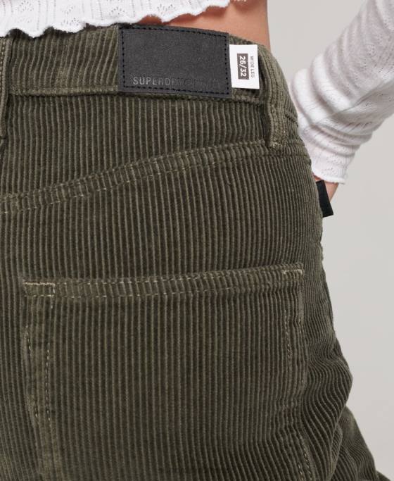 Superdry pantaloni vintage cu snur lat îmbrăcăminte kaki femei JX0Z2586