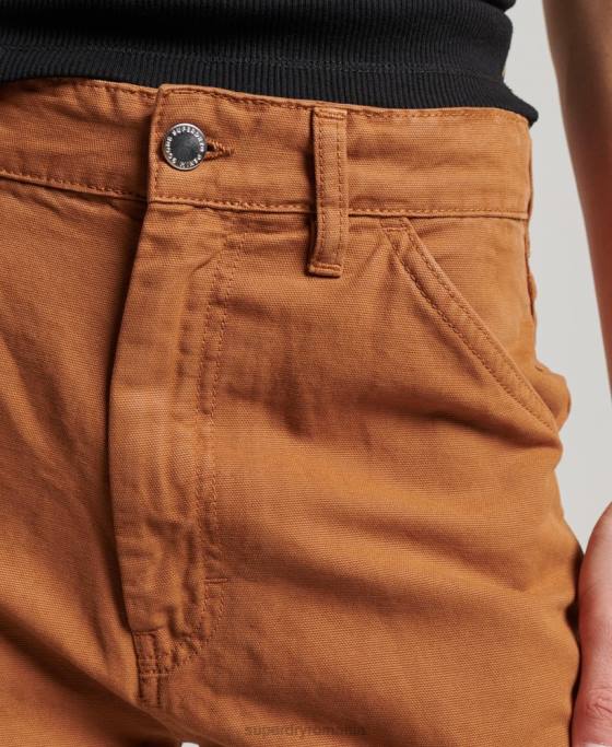 Superdry pantaloni vintage largi de dulgher din bumbac organic îmbrăcăminte maro femei JX0Z2561