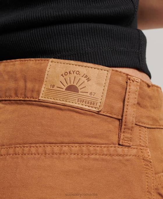 Superdry pantaloni vintage largi de dulgher din bumbac organic îmbrăcăminte maro femei JX0Z2561