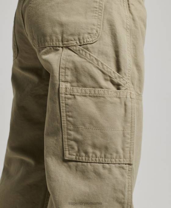 Superdry pantaloni vintage largi de dulgher din bumbac organic îmbrăcăminte verde femei JX0Z2556