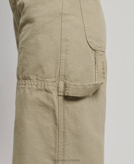 Superdry pantaloni vintage largi de dulgher din bumbac organic îmbrăcăminte verde femei JX0Z2556