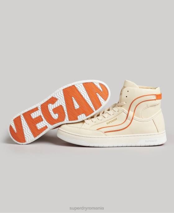 Superdry pantofi sport de înaltă coș vegan vintage pantofi bej femei JX0Z6730