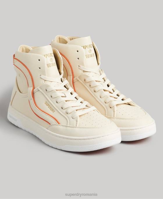 Superdry pantofi sport de înaltă coș vegan vintage pantofi bej femei JX0Z6730