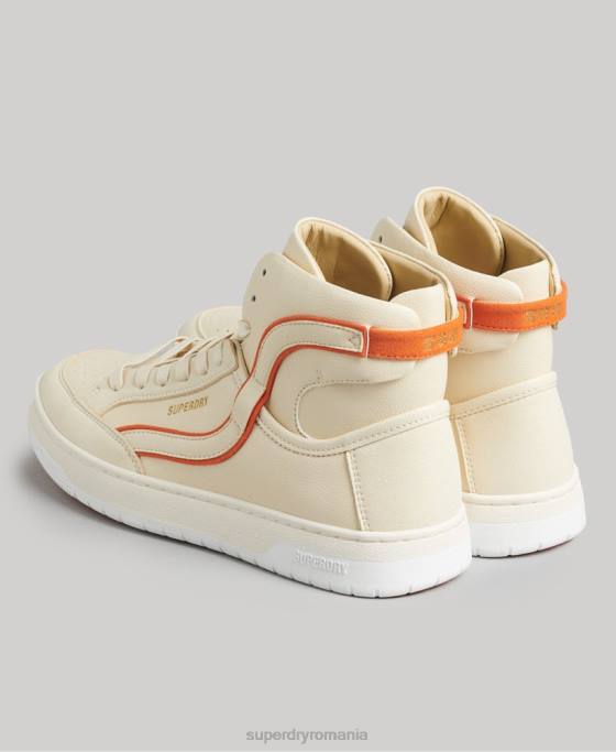 Superdry pantofi sport de înaltă coș vegan vintage pantofi bej femei JX0Z6730