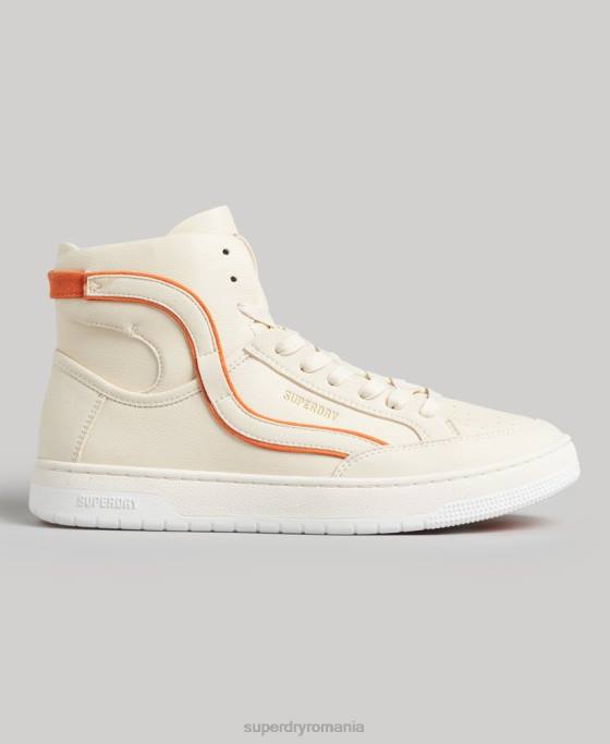Superdry pantofi sport de înaltă coș vegan vintage pantofi bej femei JX0Z6730