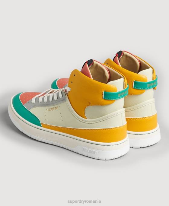 Superdry pantofi sport de înaltă coș vegan vintage pantofi galben femei JX0Z4350