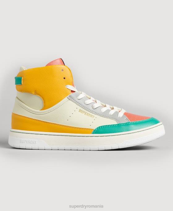 Superdry pantofi sport de înaltă coș vegan vintage pantofi galben femei JX0Z4350