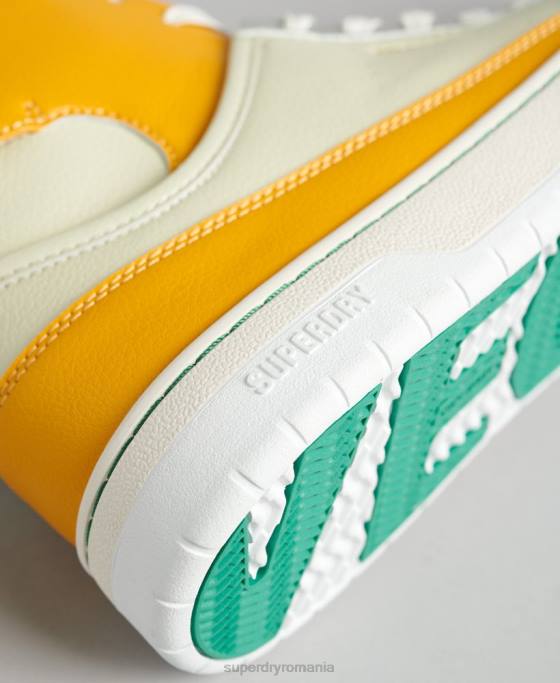 Superdry pantofi sport de înaltă coș vegan vintage pantofi galben femei JX0Z4350