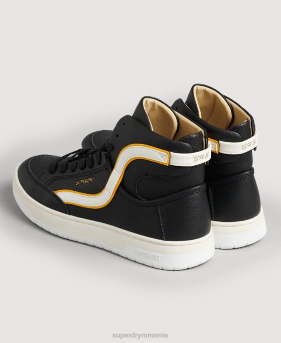 Superdry pantofi sport de înaltă coș vegan vintage pantofi negru femei JX0Z4348