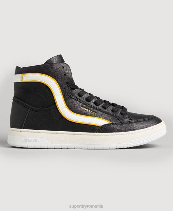 Superdry pantofi sport de înaltă coș vegan vintage pantofi negru femei JX0Z4348