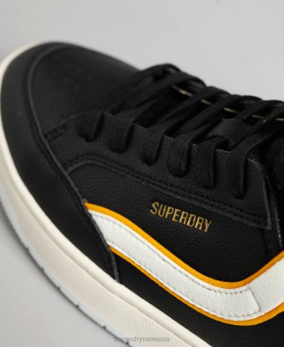 Superdry pantofi sport de înaltă coș vegan vintage pantofi negru femei JX0Z4348