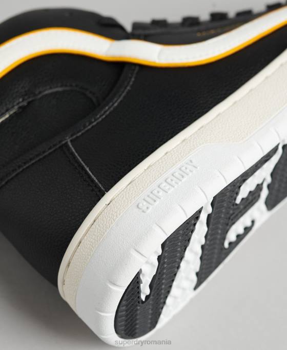 Superdry pantofi sport de înaltă coș vegan vintage pantofi negru femei JX0Z4348