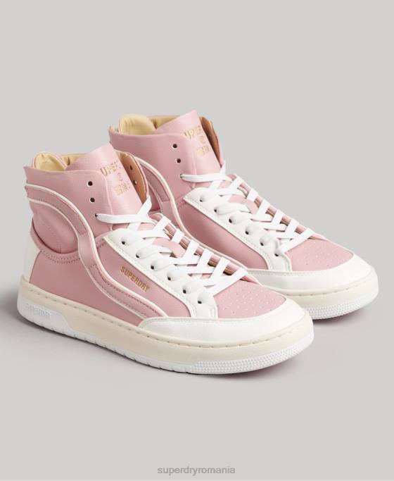 Superdry pantofi sport de înaltă coș vegan vintage pantofi roz femei JX0Z6673
