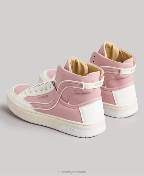Superdry pantofi sport de înaltă coș vegan vintage pantofi roz femei JX0Z6673