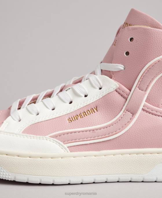 Superdry pantofi sport de înaltă coș vegan vintage pantofi roz femei JX0Z6673