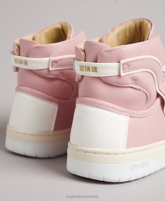 Superdry pantofi sport de înaltă coș vegan vintage pantofi roz femei JX0Z6673
