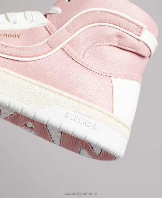 Superdry pantofi sport de înaltă coș vegan vintage pantofi roz femei JX0Z6673