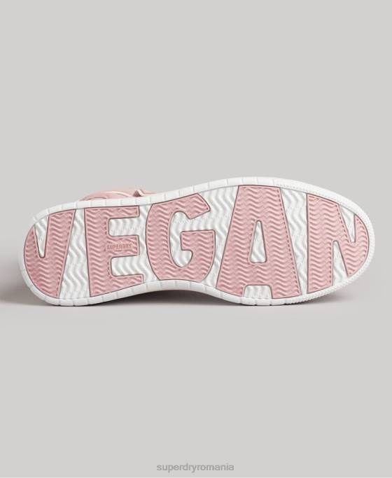 Superdry pantofi sport de înaltă coș vegan vintage pantofi roz femei JX0Z6673