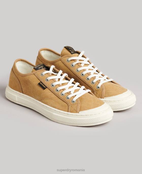 Superdry pantofi sport vechi vegani faux vulc pantofi bej femei JX0Z4347