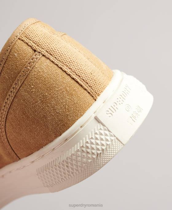 Superdry pantofi sport vechi vegani faux vulc pantofi bej femei JX0Z4347