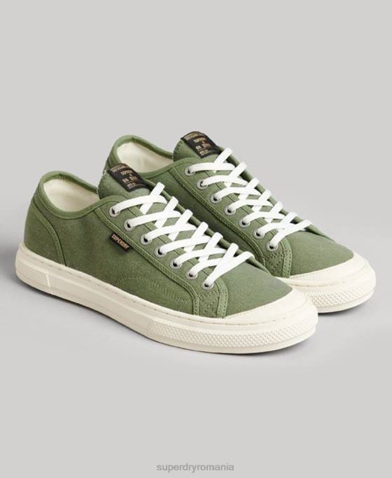Superdry pantofi sport vechi vegani faux vulc pantofi verde femei JX0Z4423