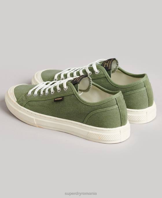 Superdry pantofi sport vechi vegani faux vulc pantofi verde femei JX0Z4423